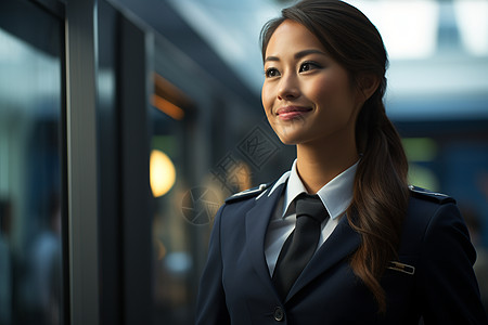 空姐微笑美丽的航空乘务员背景