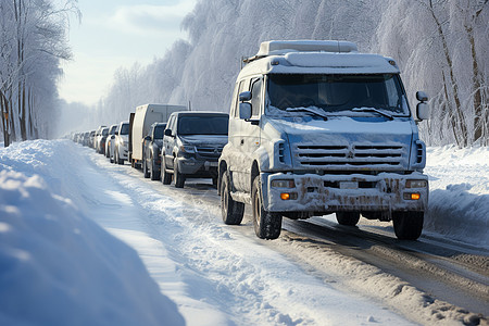 冬季行车雪地行车高清图片