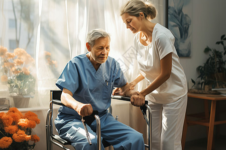 医院健康护理的病人与患者图片