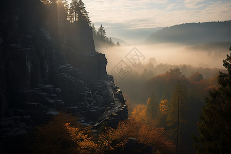 奇特风景的日出山谷图片