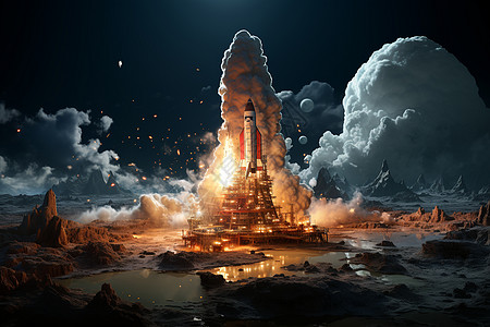 科幻火箭背景图片