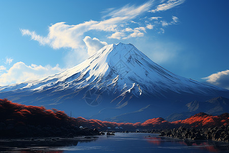 富士山日出日出富士山背景