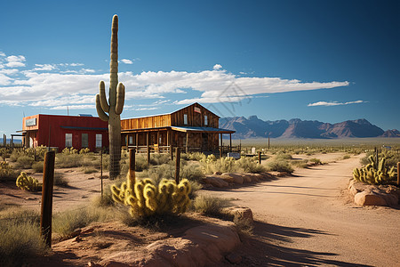 沙漠中的房屋图片