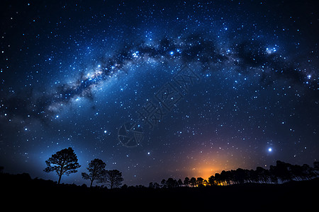 闪耀星星星光闪耀的夜空背景