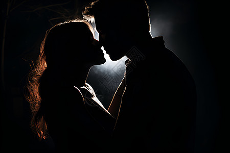 黑暗中接吻的恋人图片