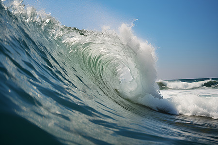 大海上清澈的海浪图片