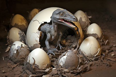 恐龙蛋中孵化的恐龙图片
