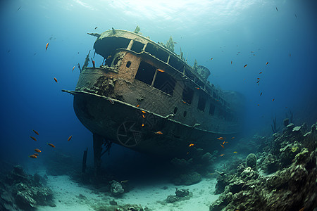 海底历史悠久的沉船图片