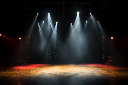 舞台上的三盏聚光灯背景图片