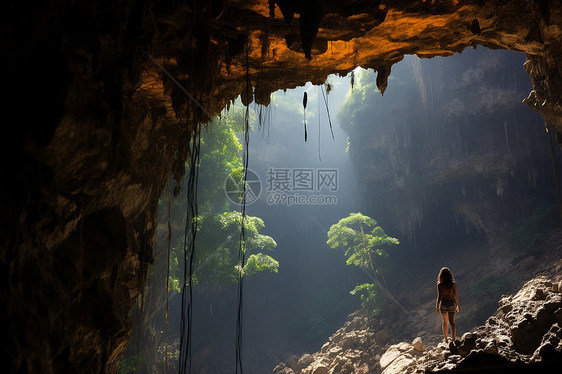 森林里的山洞图片