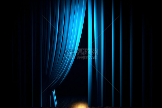 蓝色幕布的舞台图片