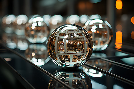 透明的玻璃球背景图片