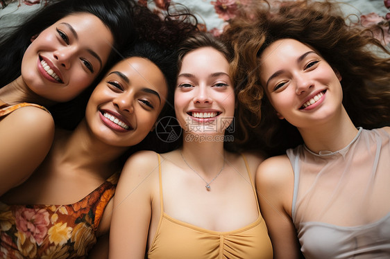 四个开心的女人图片