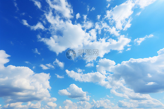 蔚蓝天空上的白云图片