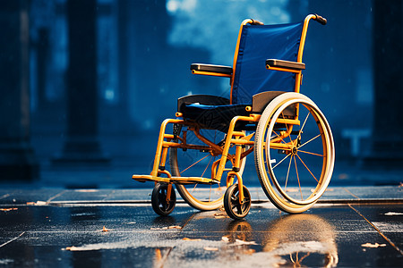 雨天道路上的轮椅图片
