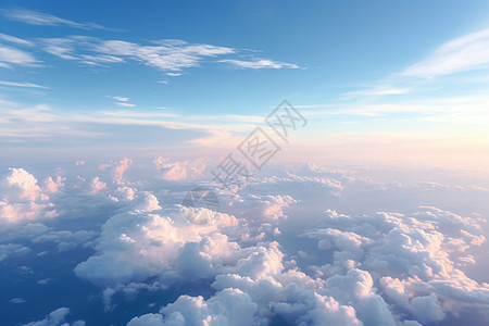 云彩飘逸的天空景观背景图片