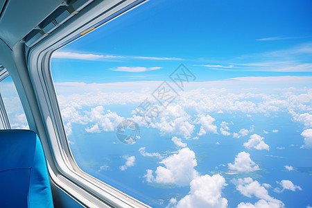 飞机窗外的云海背景图片