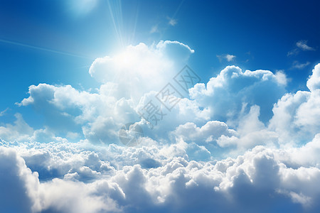 阳光穿梭云层的美丽景观图片