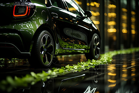 未来绿色创新汽车背景
