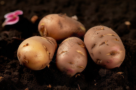 土壤里面种植的土豆图片