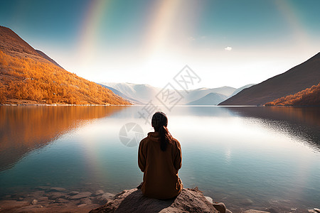 彩虹滑道湖边彩虹|背景