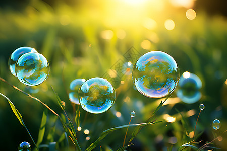 草地上的气泡图片