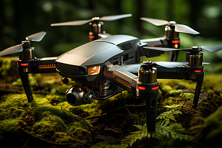 航拍大地自动化设备的无人机设计图片