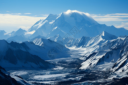 山谷里的冰川背景图片