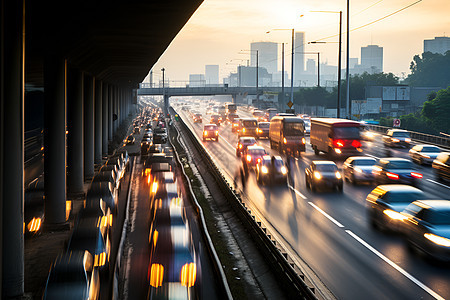 繁忙的高速公路图片