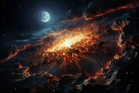 太空陨石的壮丽景象图片