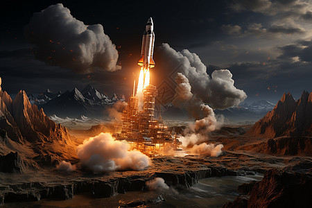 火箭起飞瞬间背景图片