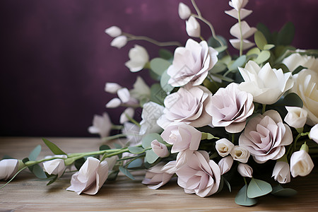 美丽的白色花束背景图片