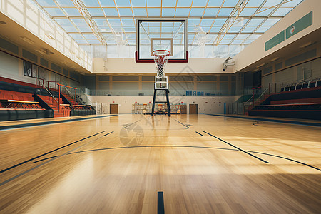 体育馆里的篮球场图片