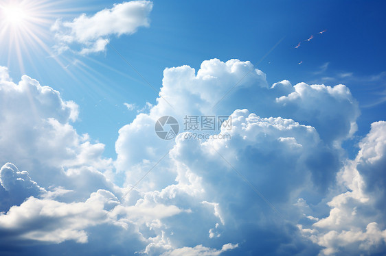 阳光下的云层图片