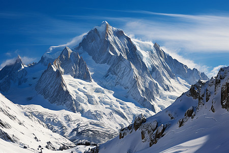 冰雪覆盖的山峰图片