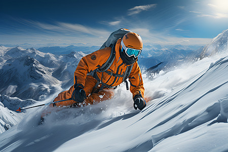 惊险刺激的滑雪运动图片
