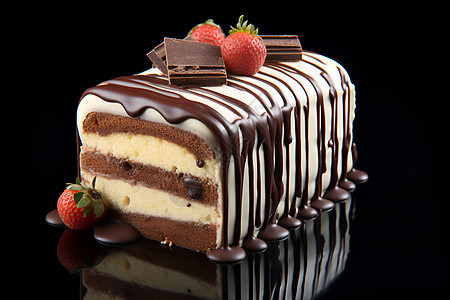 甜品店的巧克力奶油蛋糕图片