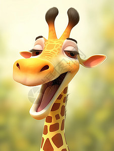 快乐的卡通长颈鹿背景图片