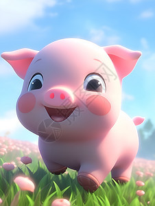 天真可爱的小猪背景图片