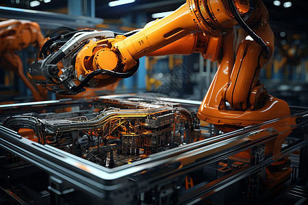 汽车加工厂的自动化生产线图片