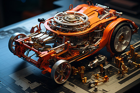 制造精密的汽车引擎图片