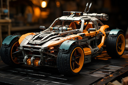 零件组装的玩具车模型图片