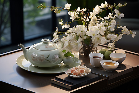 复古的精美茶具背景图片