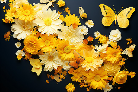 手工的黄色花朵图片
