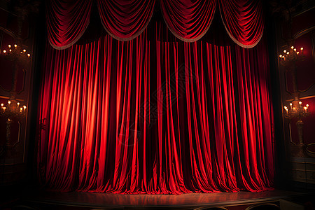 红色的舞台帷幕图片