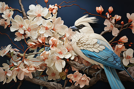 枝头的蓝鸟背景图片