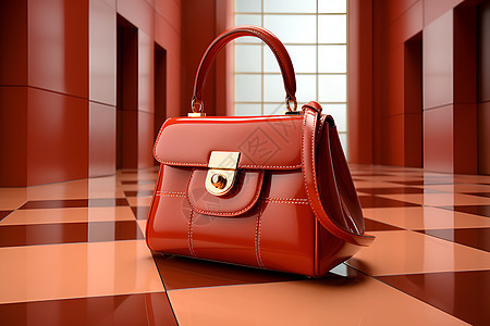 红色高雅的手提包设计图片