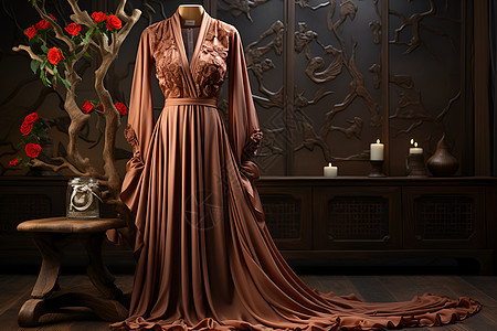 华丽的丝绸长袍背景图片