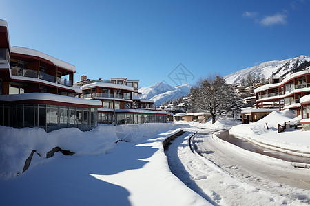 雪镇雪中小镇背景