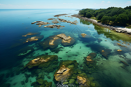 宁静海湾的仰视高度图片